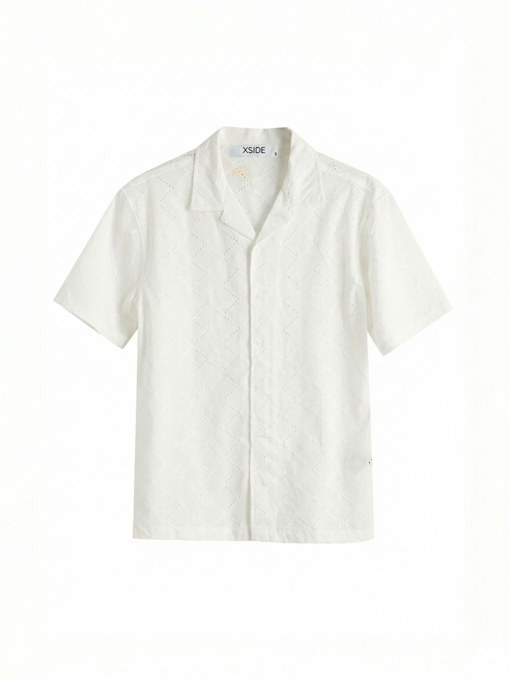 Beyaz Regular Fit Resort Yaka Erkek Gömlek-4