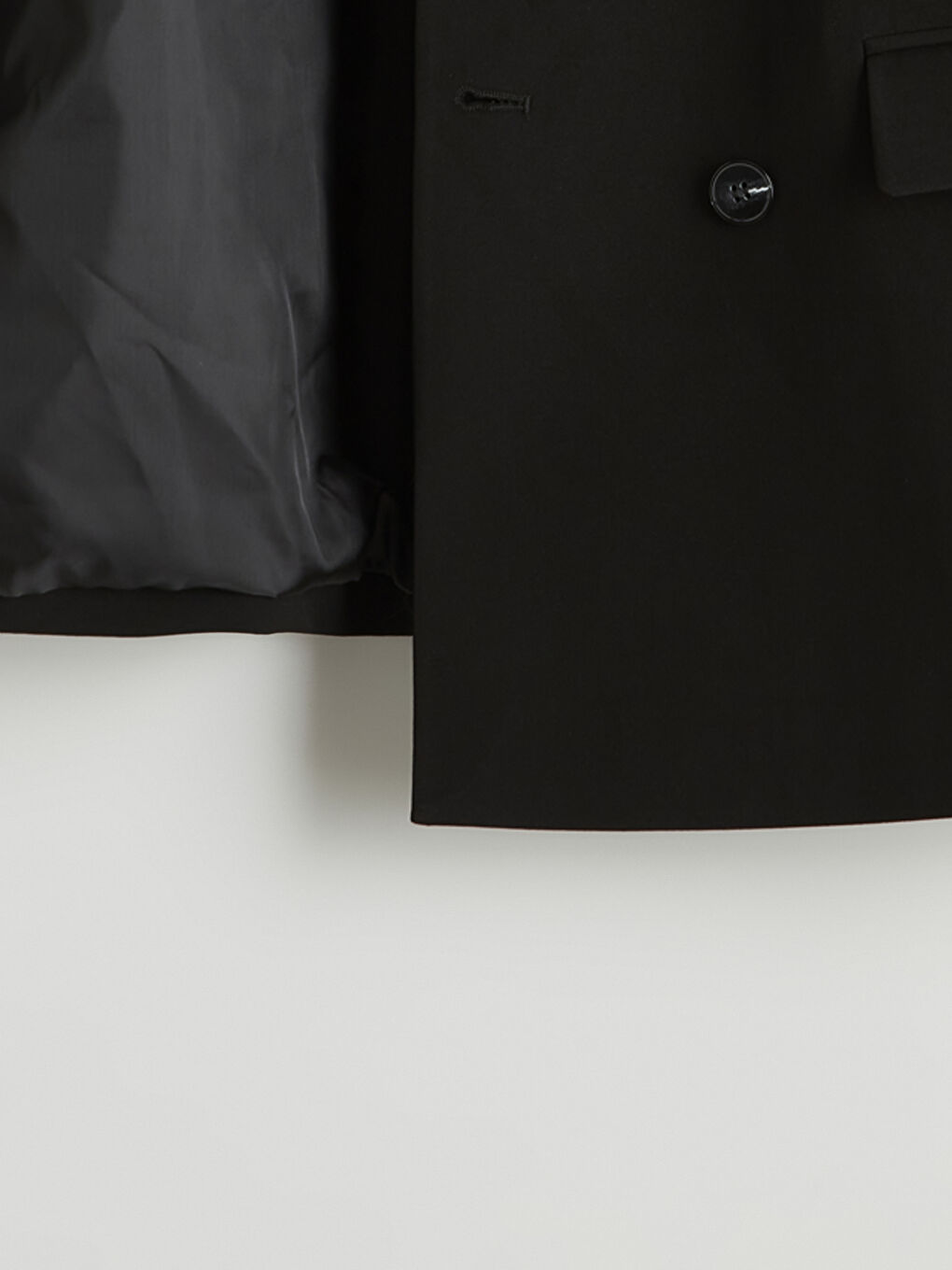 Siyah Kruvaze Yaka Kadın Blazer Ceket	-7