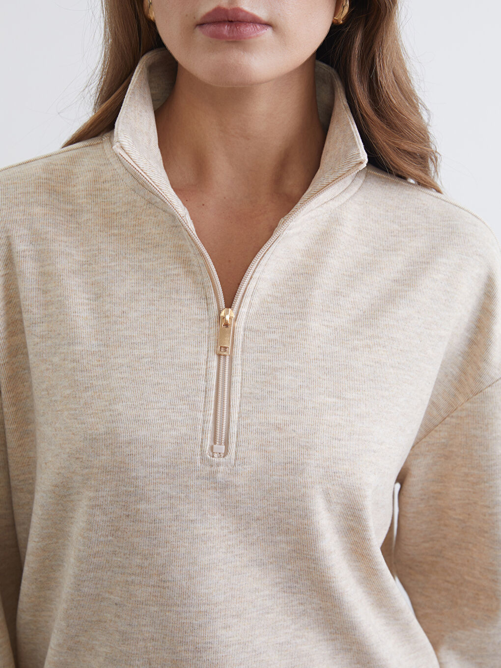 Woman BEIGE Sweatshirt-2