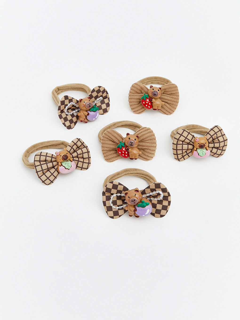 Karışık Hayvan Figürlü Kız Çocuk Lastik Toka Seti 6'lı-1