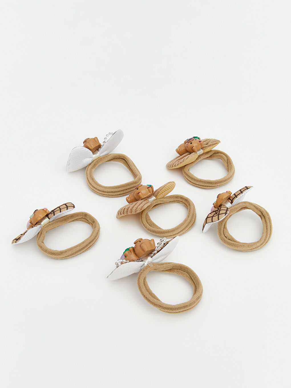 Karışık Hayvan Figürlü Kız Çocuk Lastik Toka Seti 6'lı-2