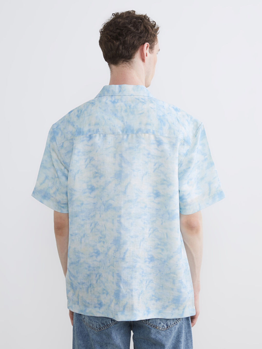 Mavi Loose Fit Desenli Poplin Erkek Gömlek-3