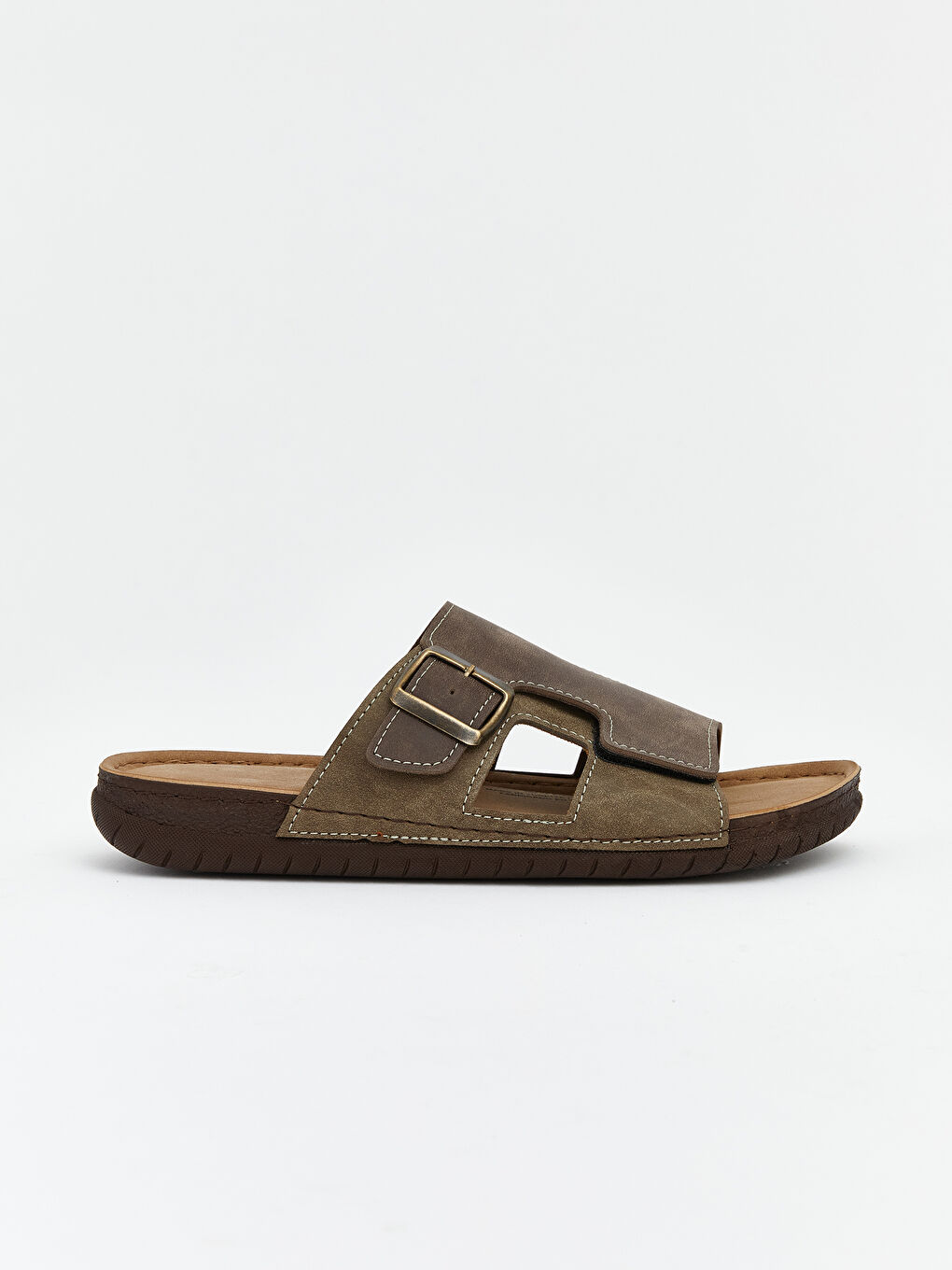 Kahverengi Süet Görünümlü Erkek Ev Terliği-1