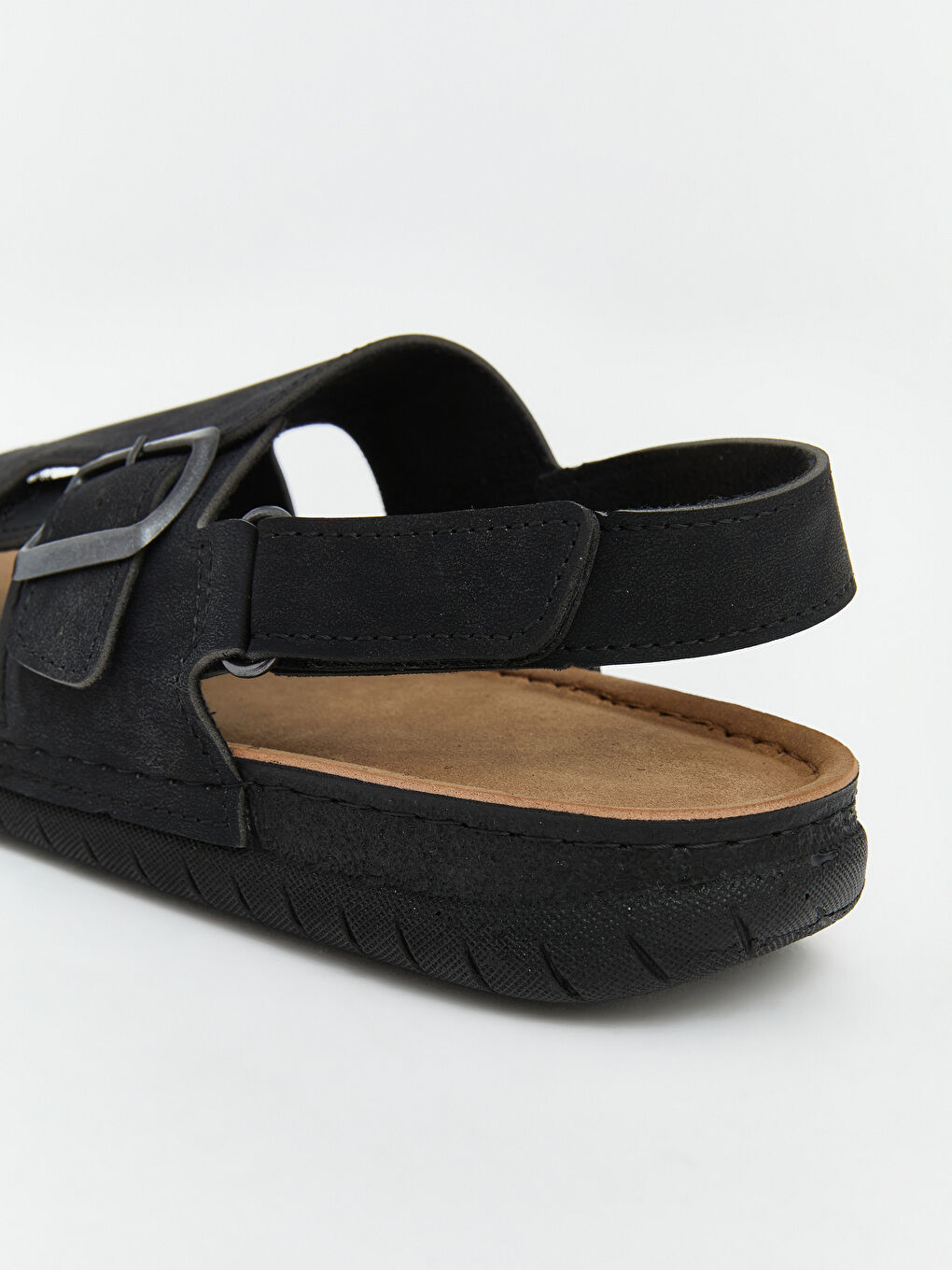 Siyah Süet Görünümlü Erkek Sandalet-4