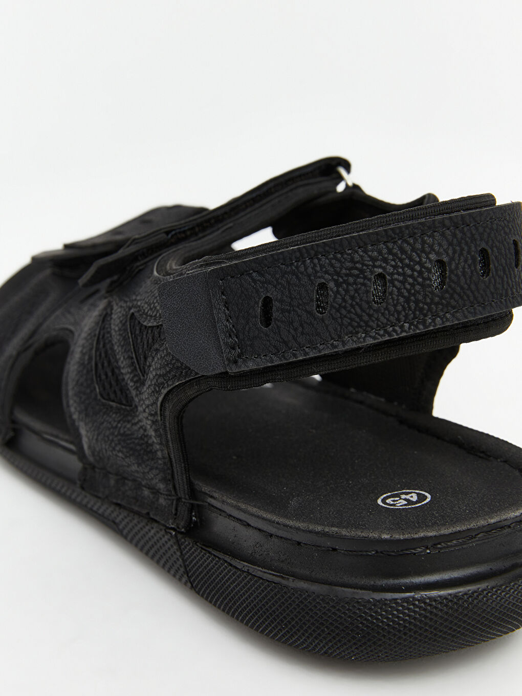 Siyah Cırt Cırt Kapamalı Erkek Sandalet-4