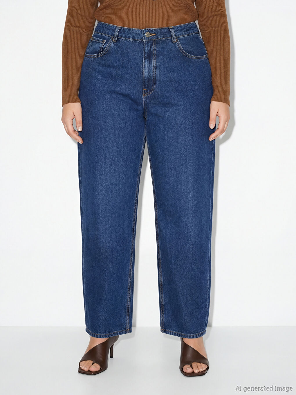 İndigo Barrel Fit Kadın Jean Pantolon-1