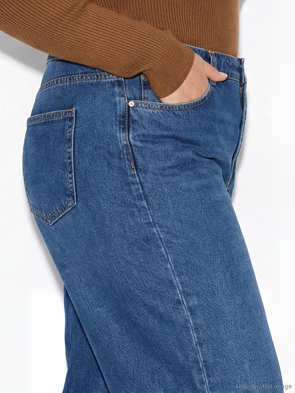 İndigo Barrel Fit Kadın Jean Pantolon-2