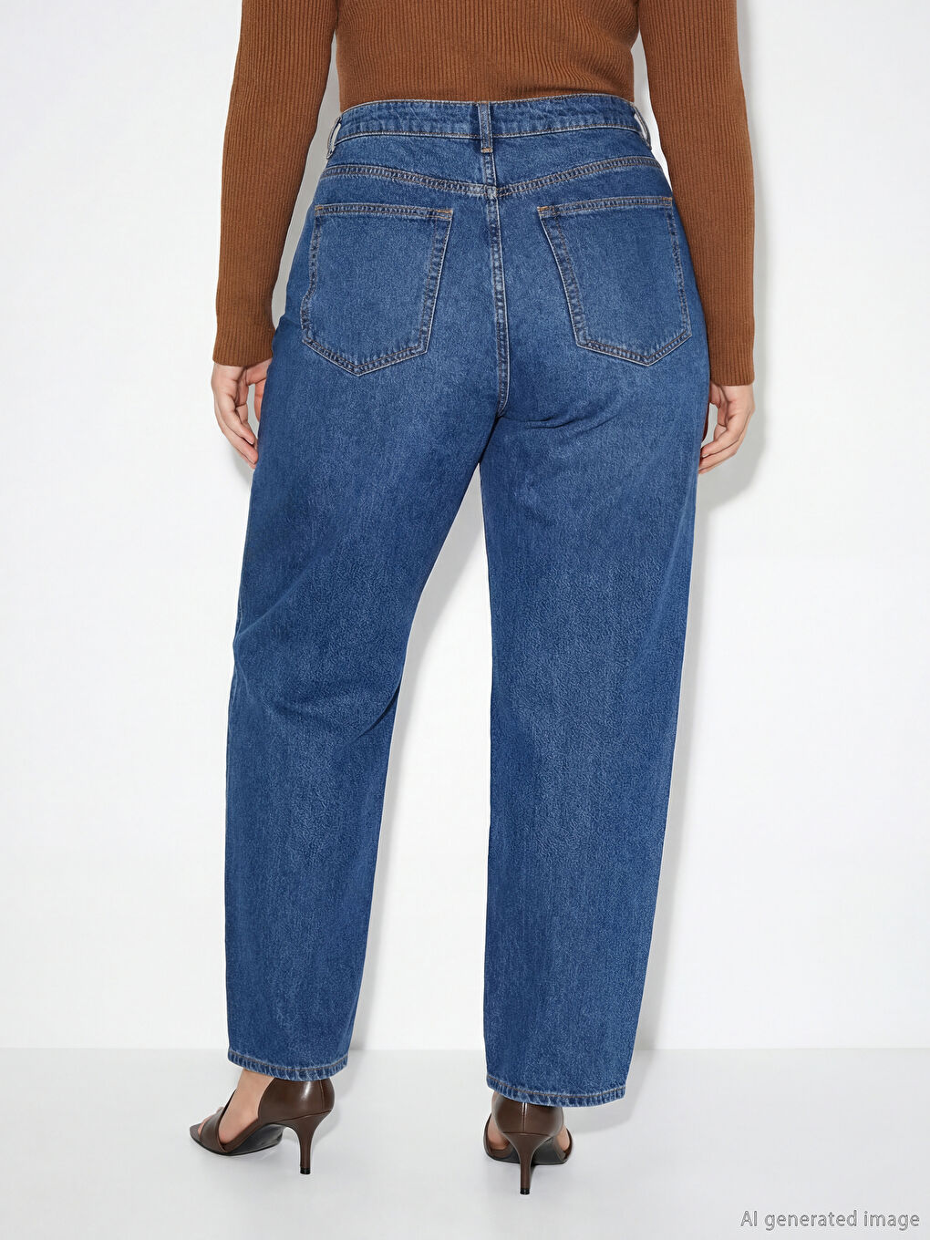 İndigo Barrel Fit Kadın Jean Pantolon-3