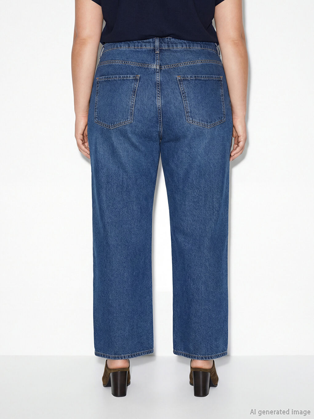 İndigo Wideleg Kadın Jean Pantolon-3