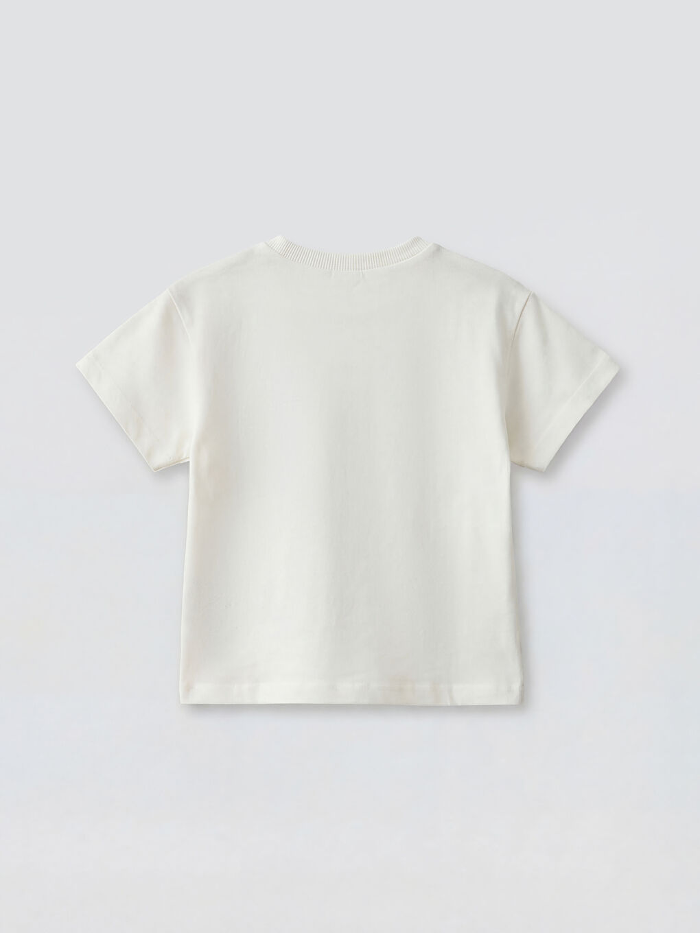 Ekru Mickey Mouse Baskılı Erkek Bebek Tişört-1