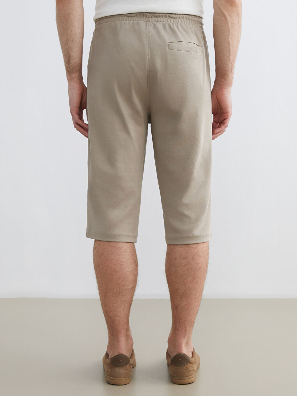 Bej Standart Kalıp Erkek Şort-3