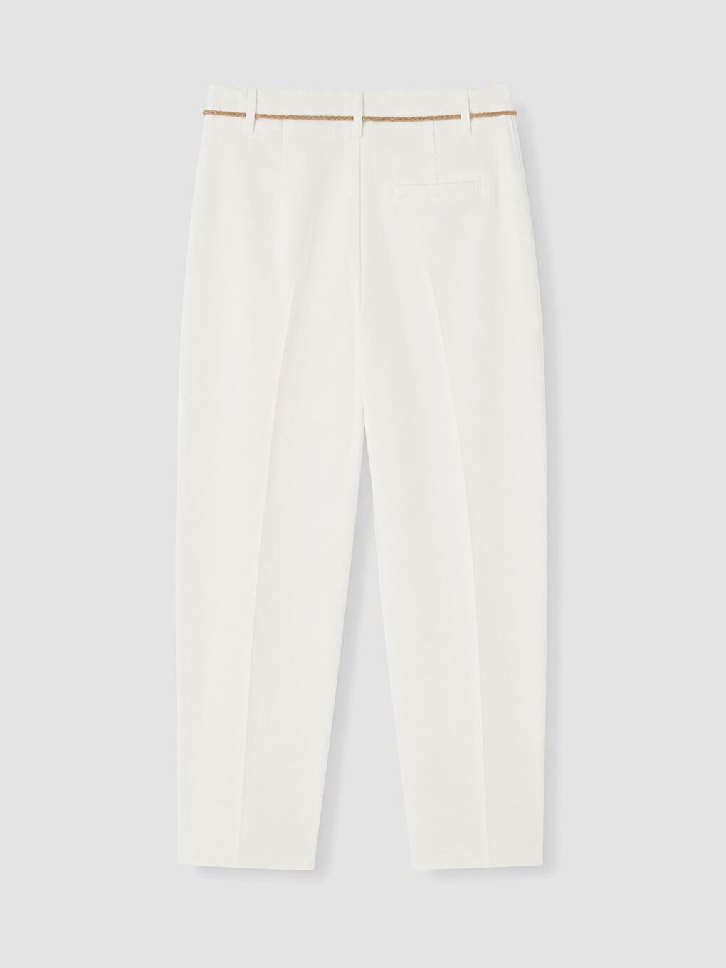 Belted Carrot Cut Women's Fabric Trousers-6