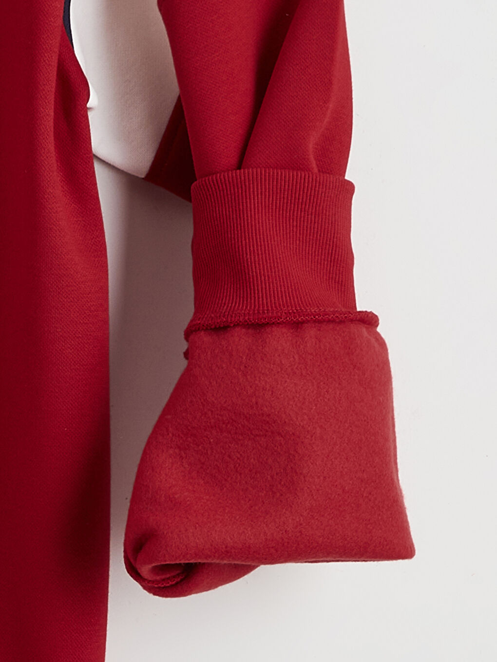 Kırmızı Bisiklet Yaka Baskılı Erkek Kalın Sweatshirt-6