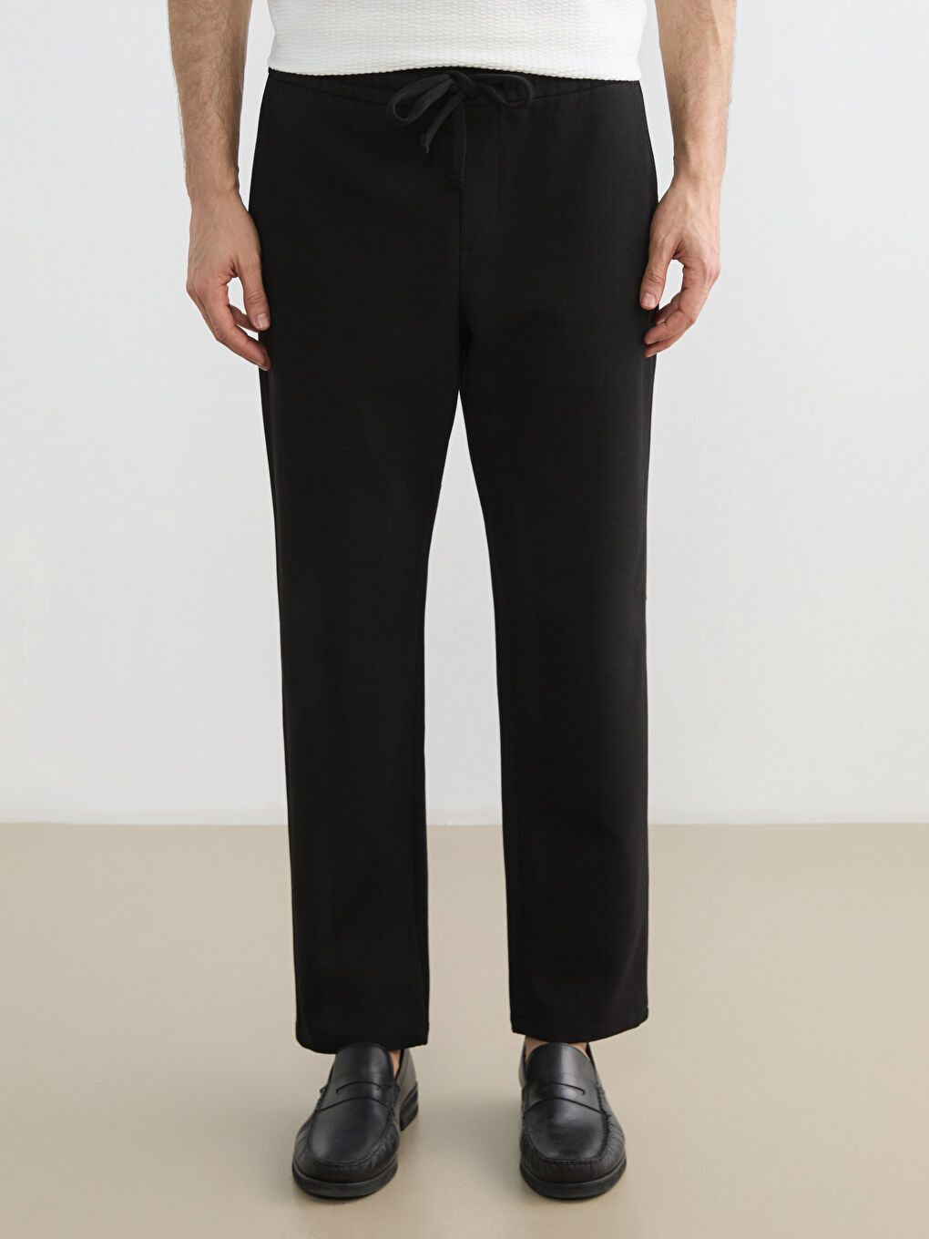 Elastic Waist Regular Fit Men's Trousers-1