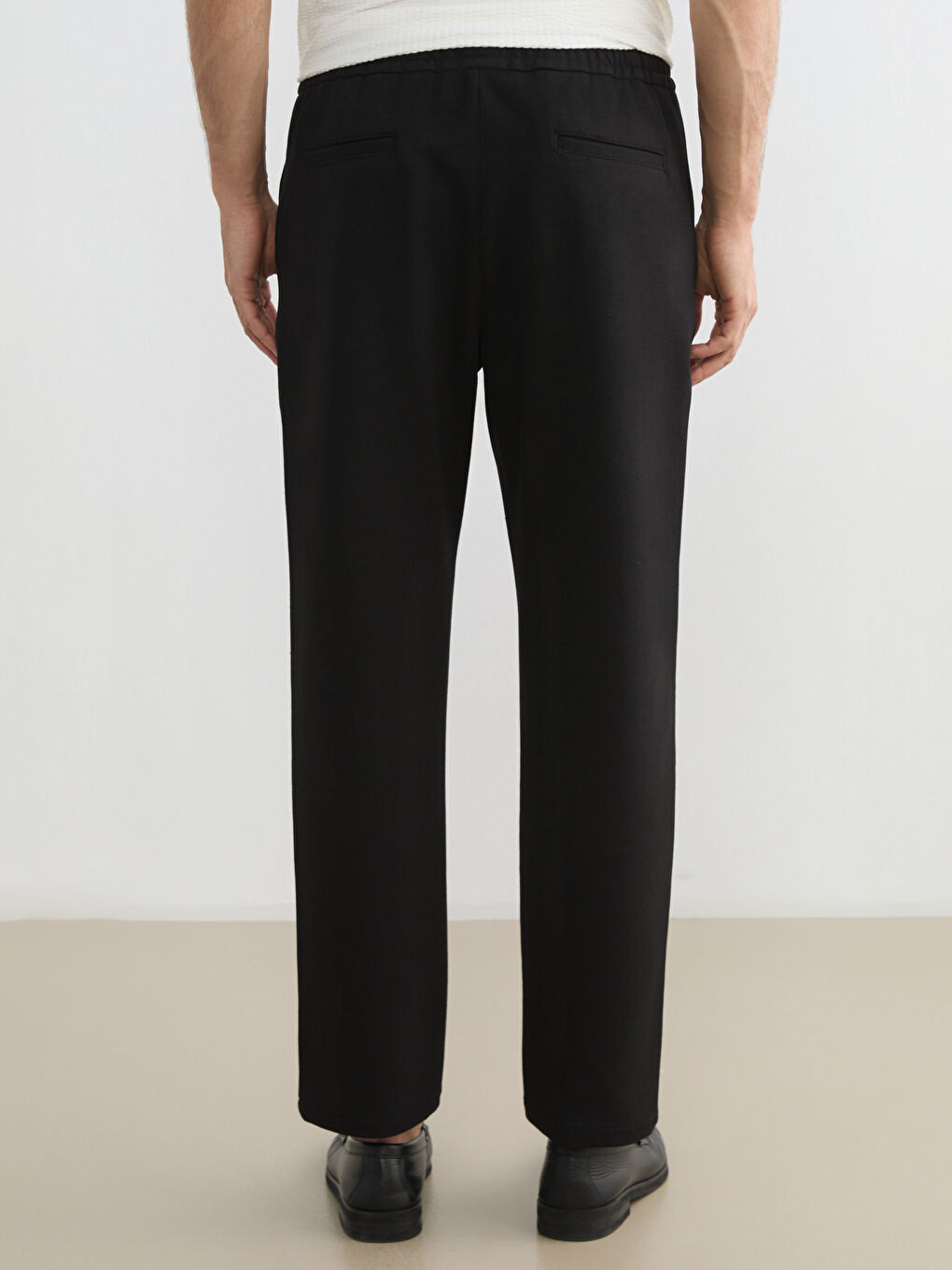 Elastic Waist Regular Fit Men's Trousers-3