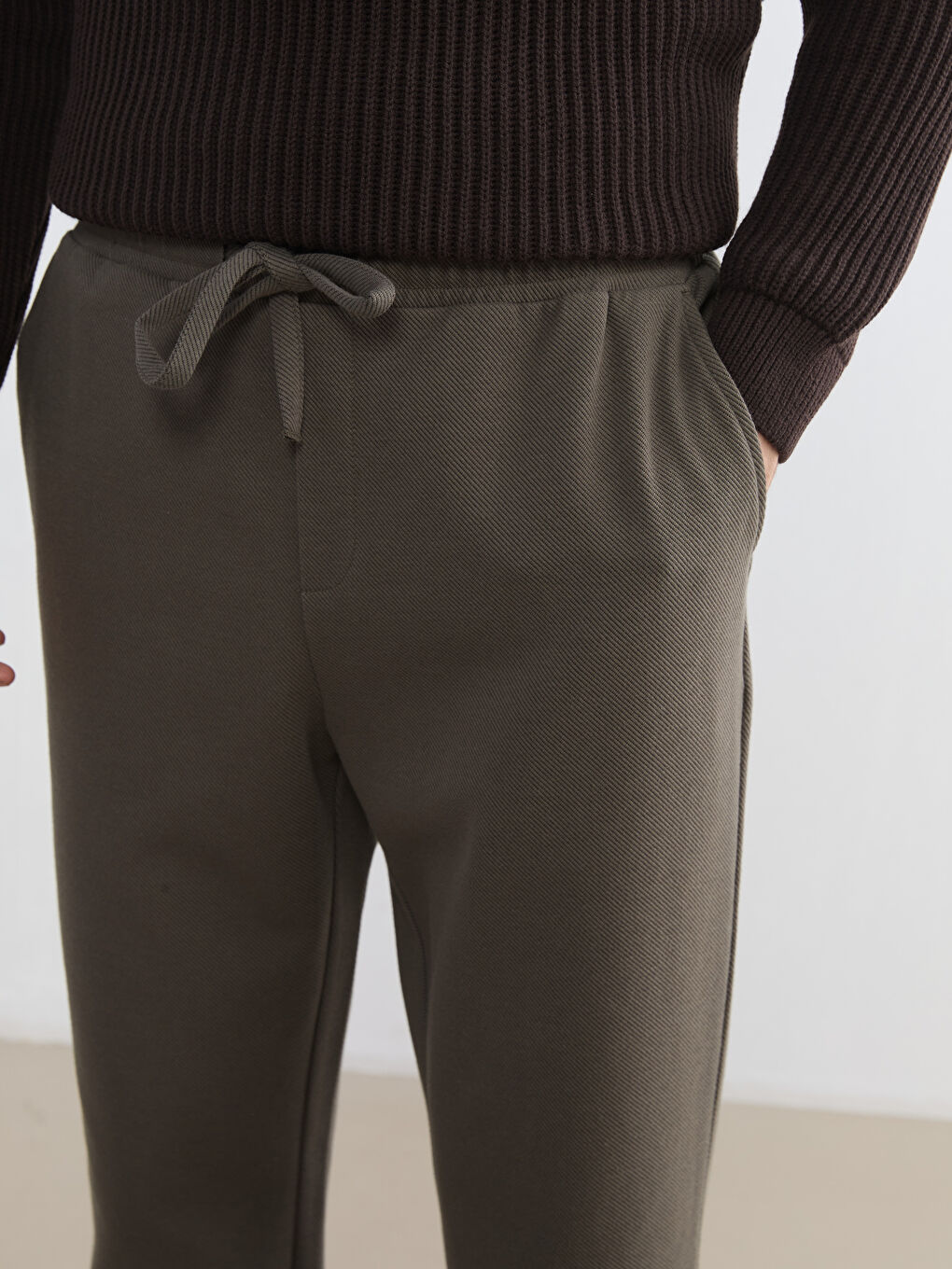 Elastic Waist Regular Fit Men's Trousers-2