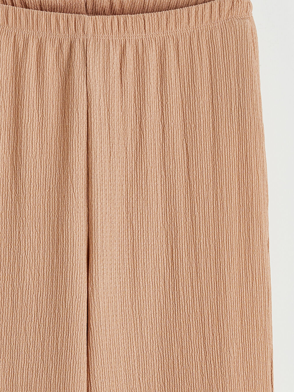 Kahverengi Beli Lastikli Geniş Paça Kız Çocuk Pantolon-2