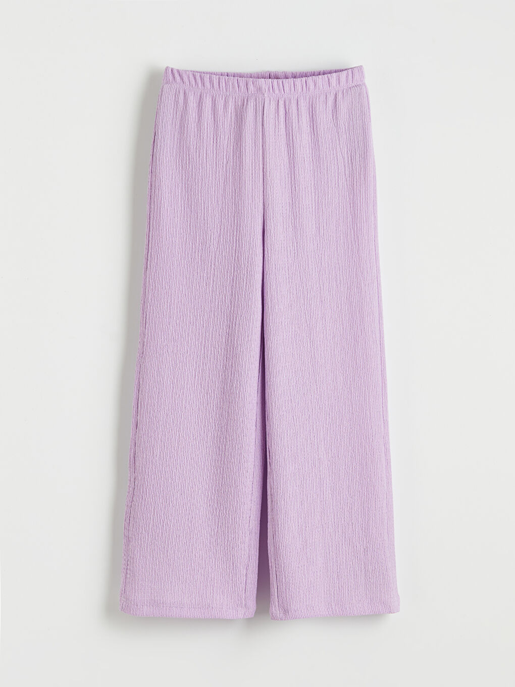 Lila Beli Lastikli Geniş Paça Kız Çocuk Pantolon