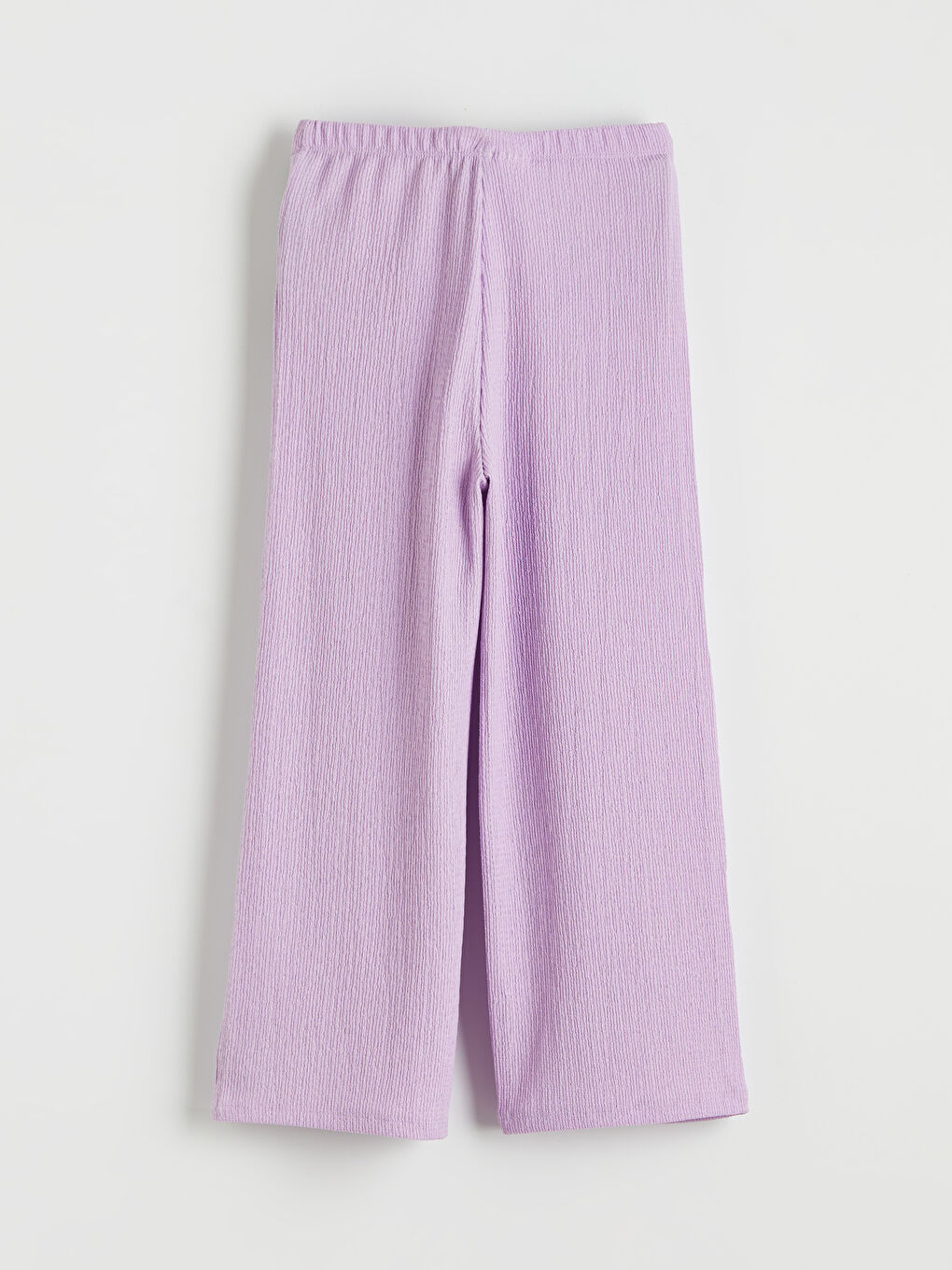 Lila Beli Lastikli Geniş Paça Kız Çocuk Pantolon-1