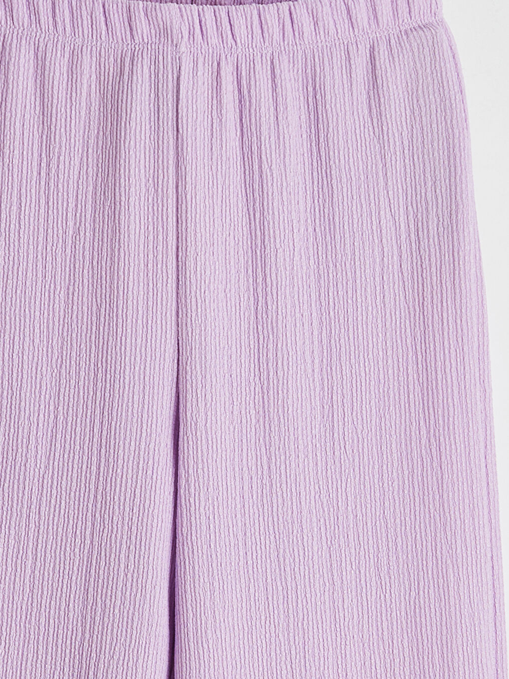 Lila Beli Lastikli Geniş Paça Kız Çocuk Pantolon-2