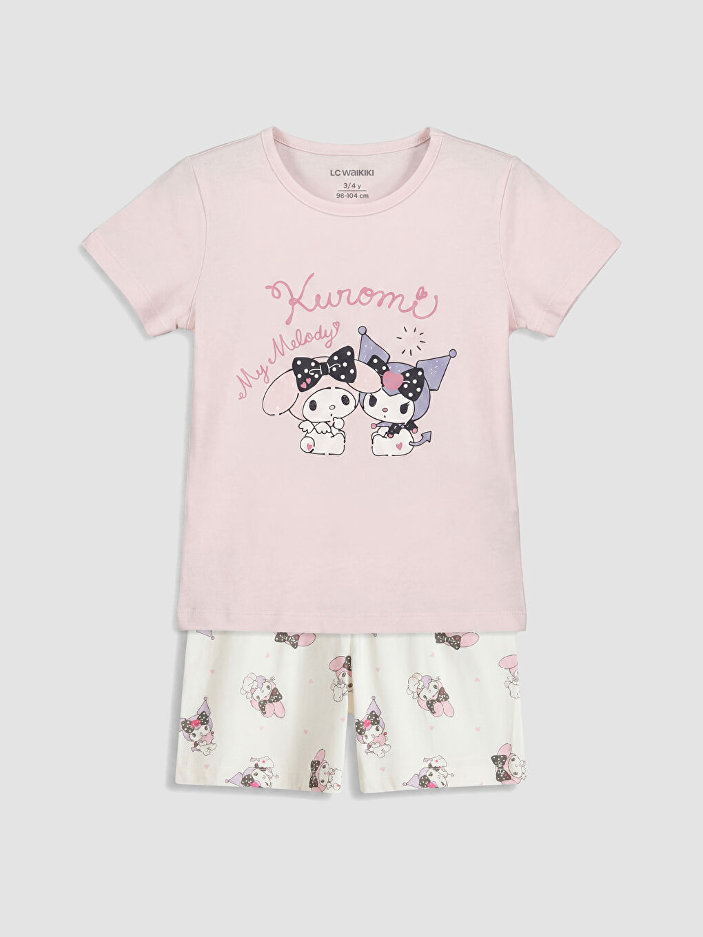 Kuromi Printed Girls' Shortie Pyjamas Set