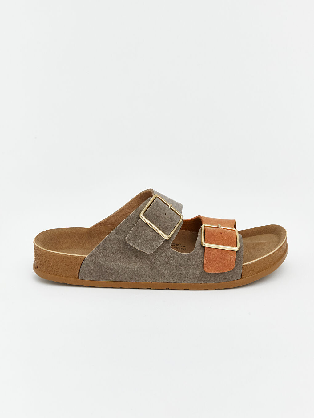 Kahverengi Çift Bantlı Kadın Terlik-1