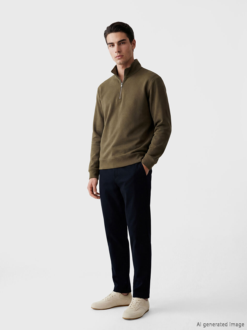 Мужской свитшот с воротником-стойкой-1