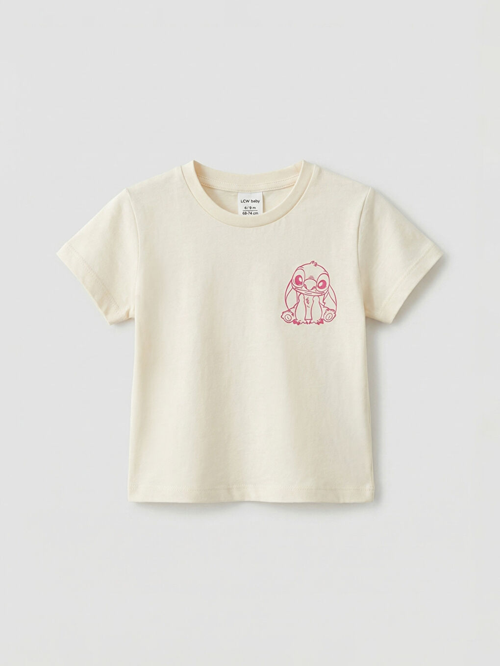 Stitch Printed Baby Girls' T-shirt and Shorts-1