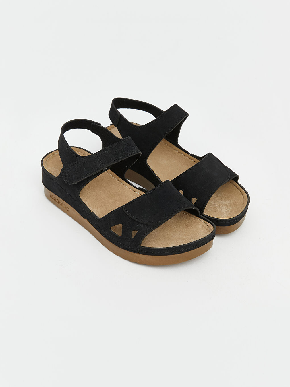 Siyah Süet Görünümlü Kadın Sandalet 