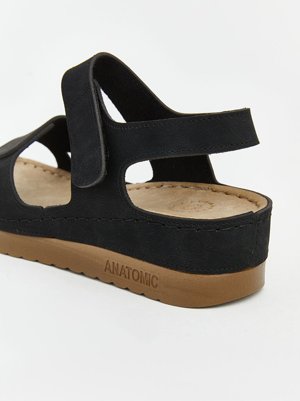 Siyah Süet Görünümlü Kadın Sandalet -3