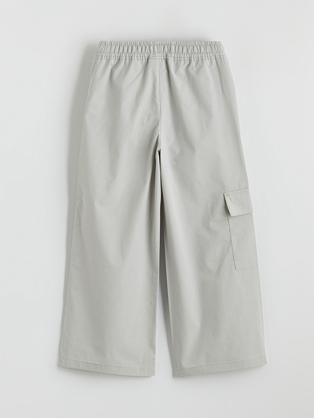 Gri Beli Lastikli Kız Çocuk Kargo Pantolon-2