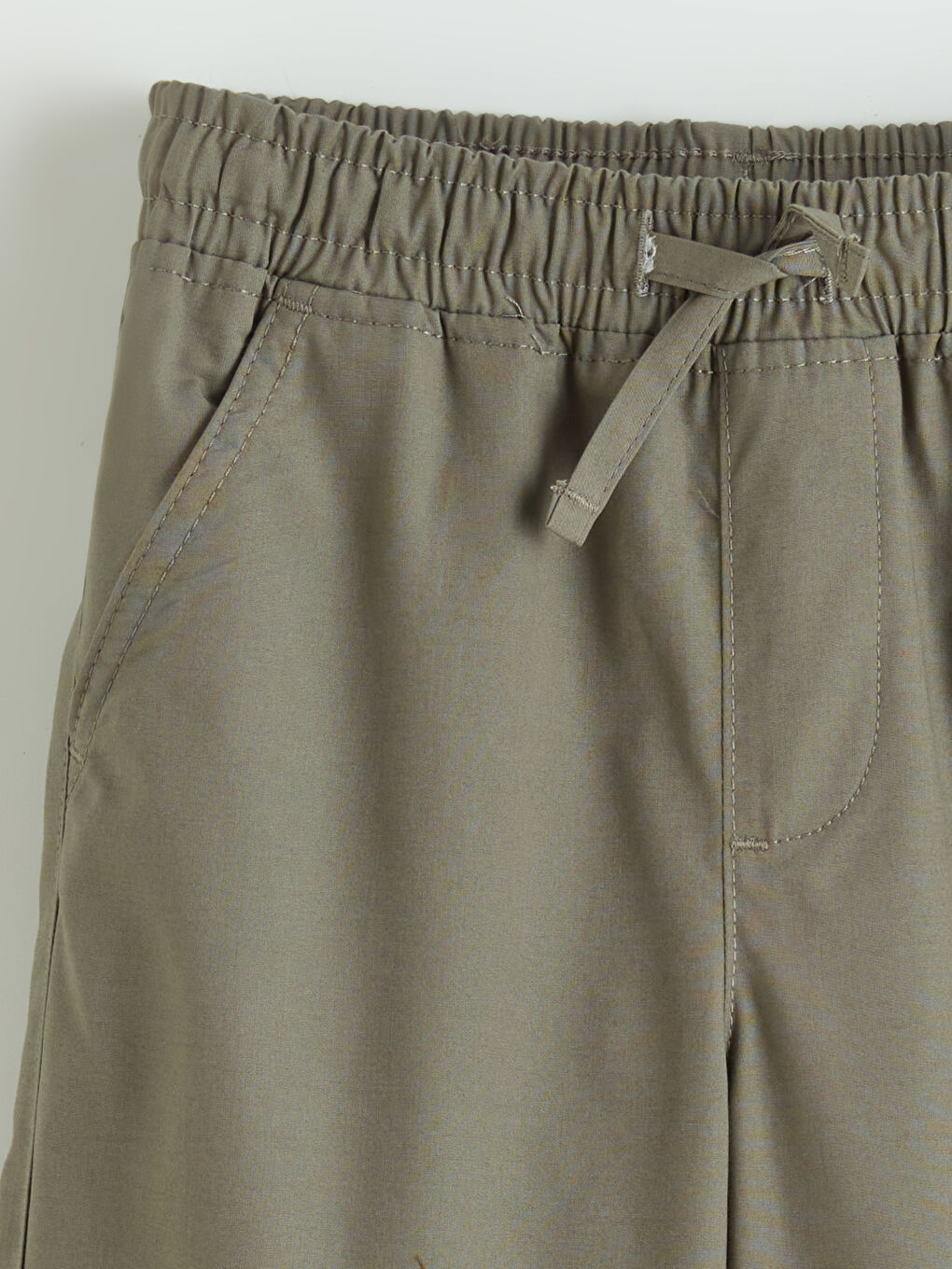 Haki Beli Lastikli Kız Çocuk Kargo Pantolon-1