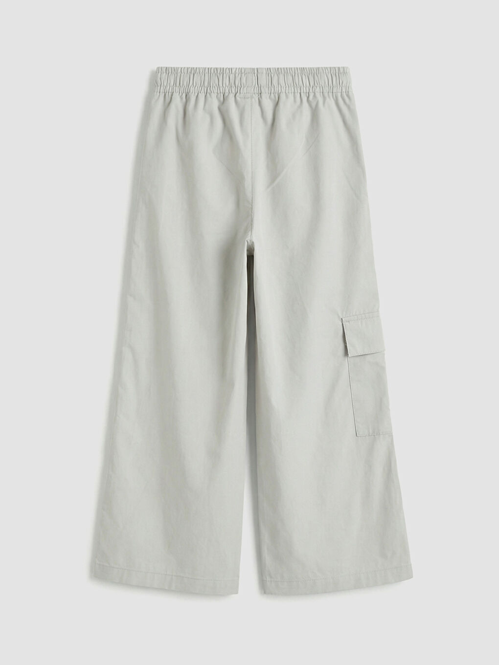 Gri Beli Lastikli Kız Çocuk Kargo Pantolon-1