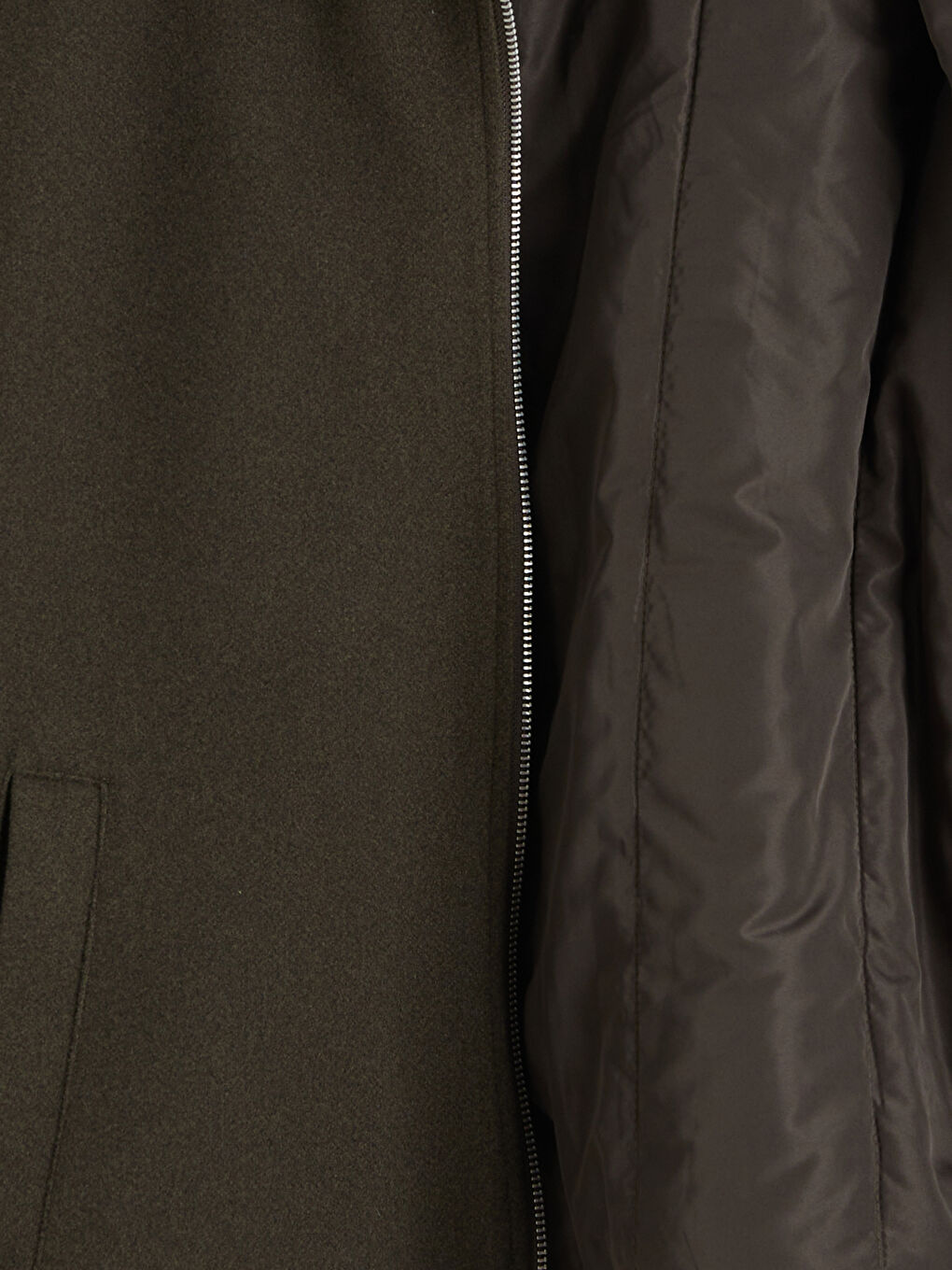 Haki Standart Kalıp Erkek Kaşe Mont-6