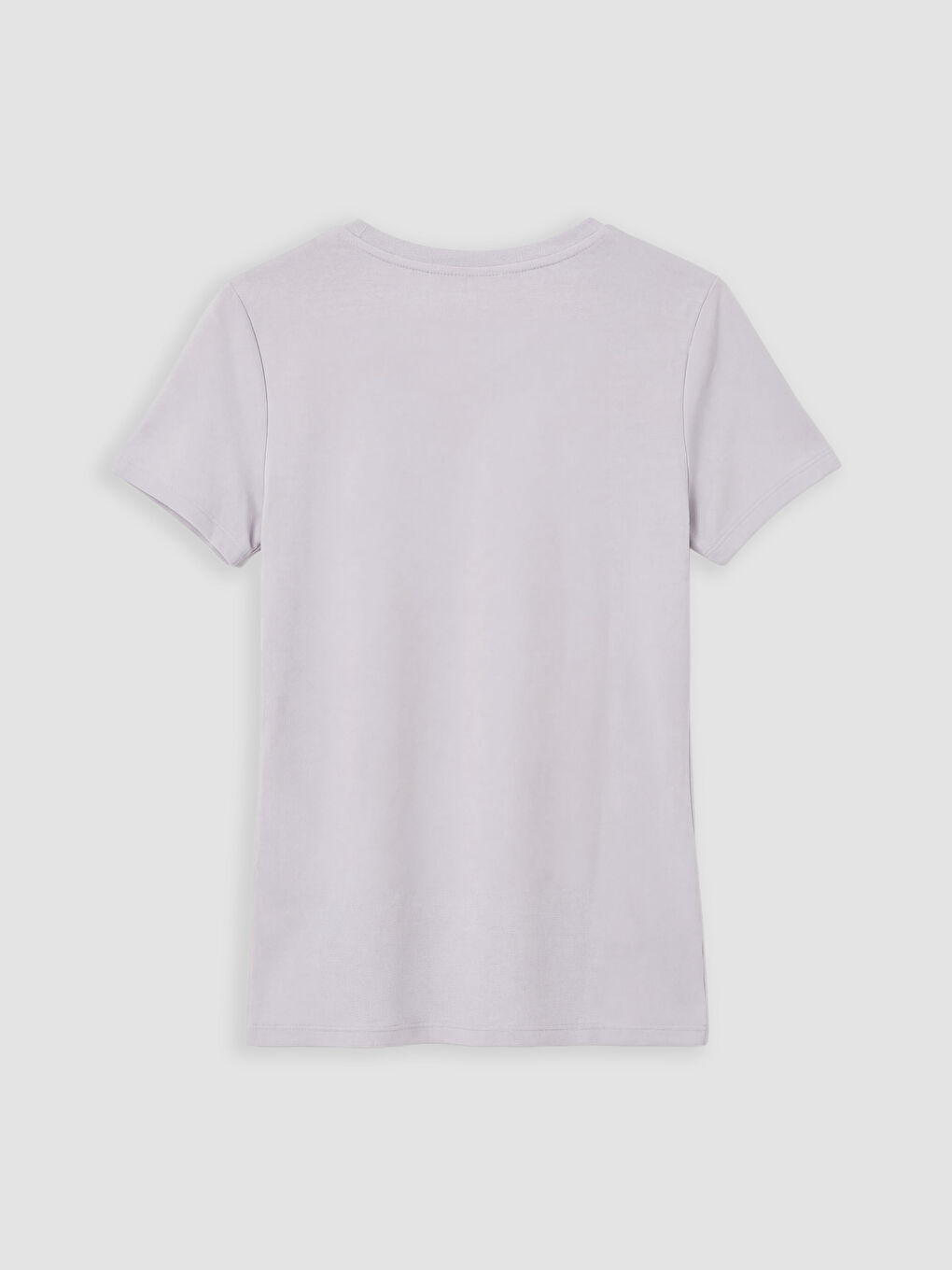 Lila V Yaka Soft Touch Kadın Tişört	-1