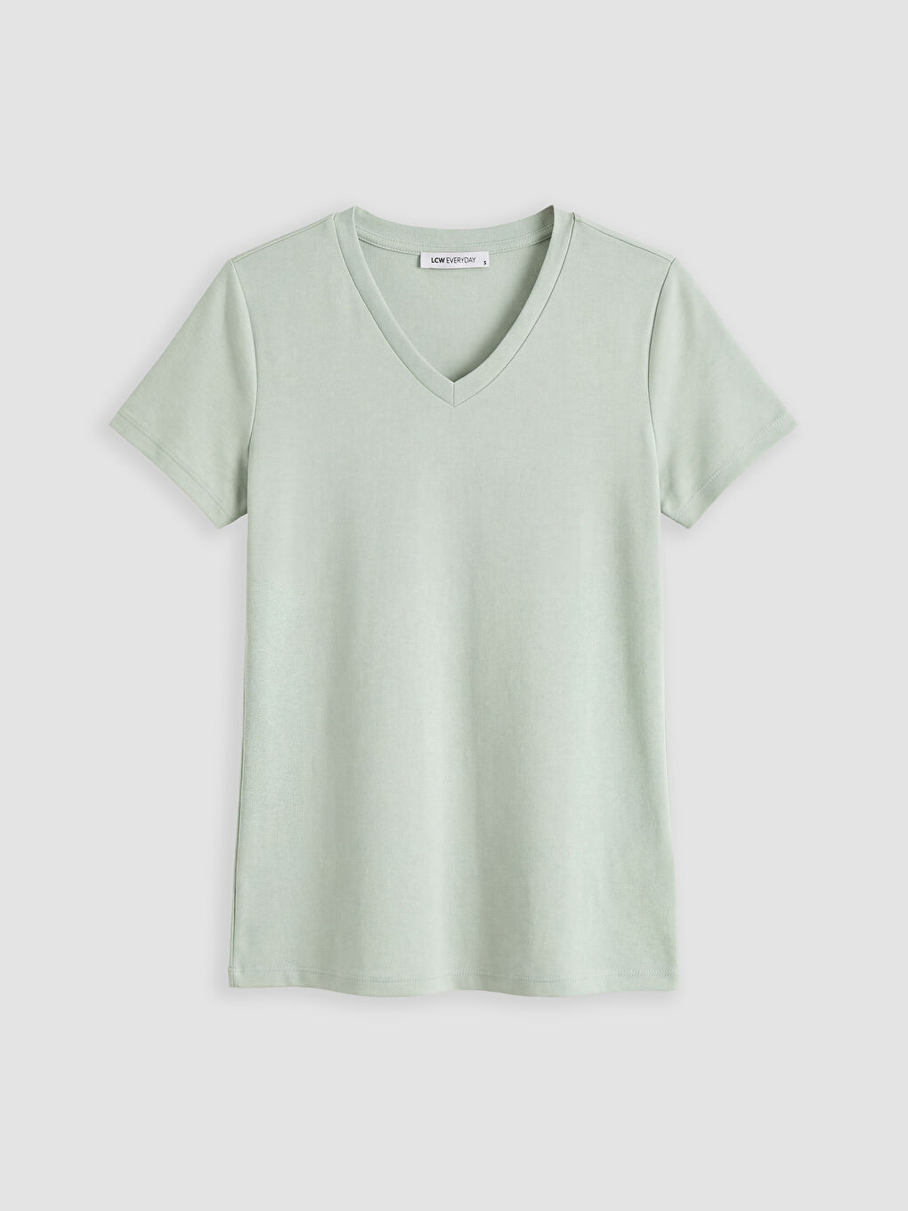 Yeşil V Yaka Soft Touch Kadın Tişört	