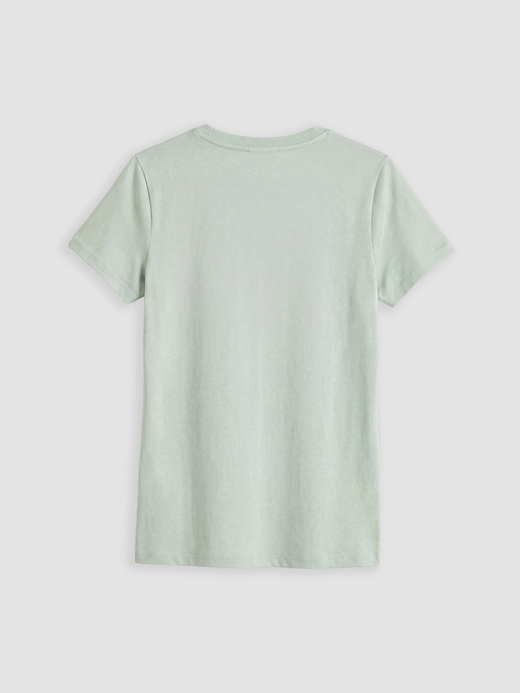 Yeşil V Yaka Soft Touch Kadın Tişört	-1