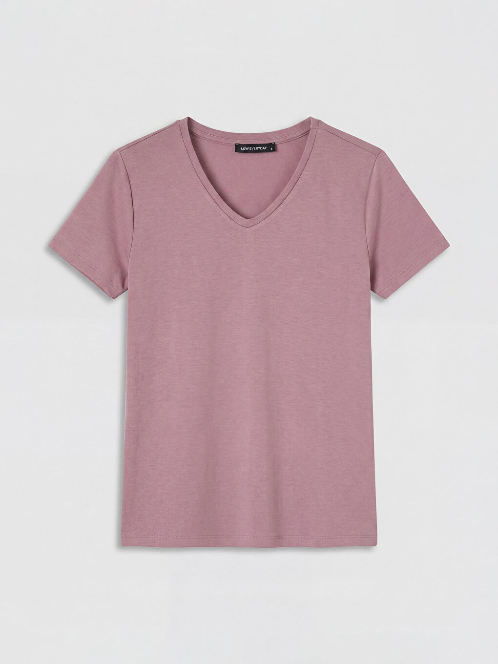 Pembe V Yaka Soft Touch Kadın Tişört