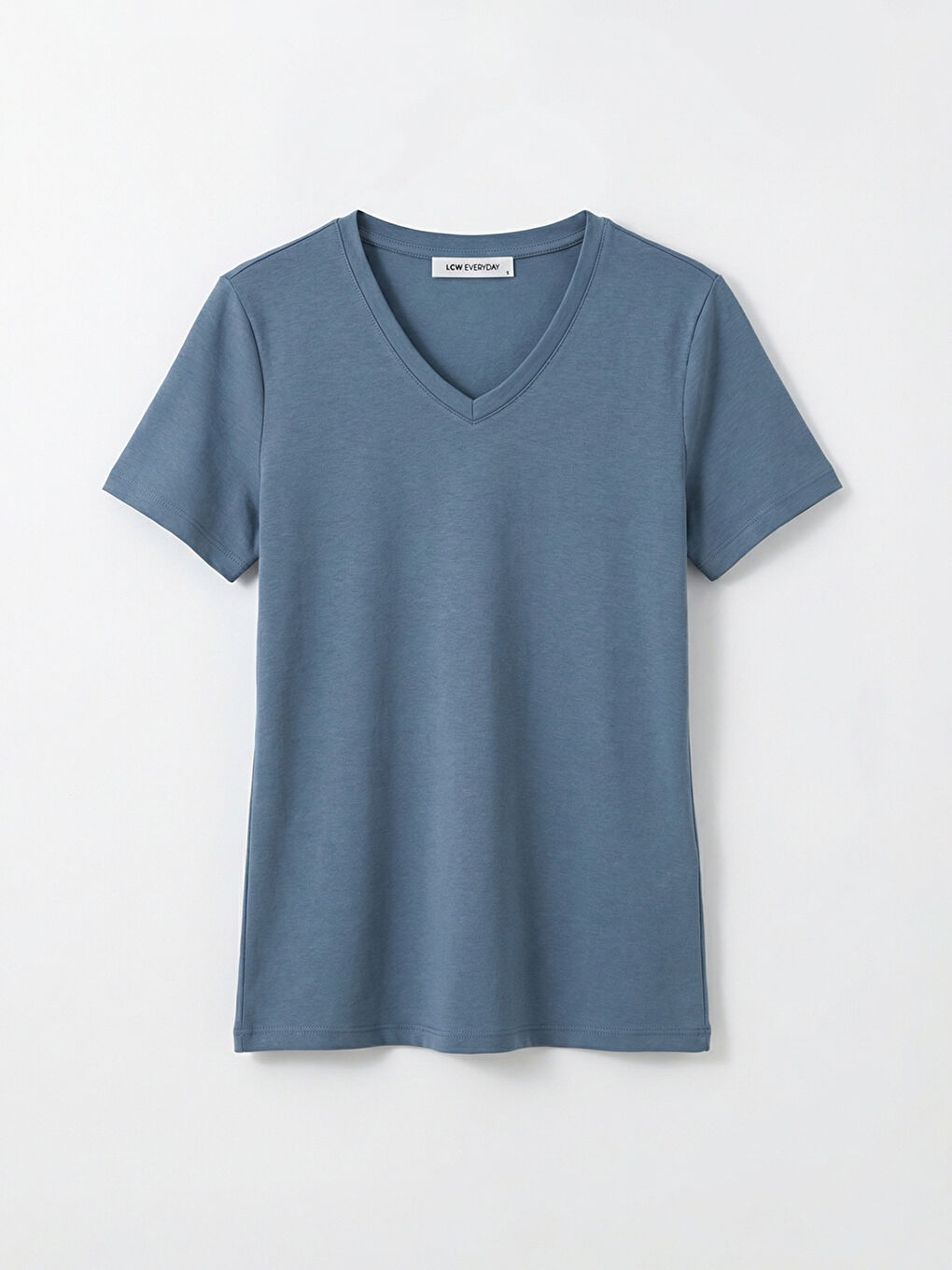 Gri V Yaka Soft Touch Kadın Tişört