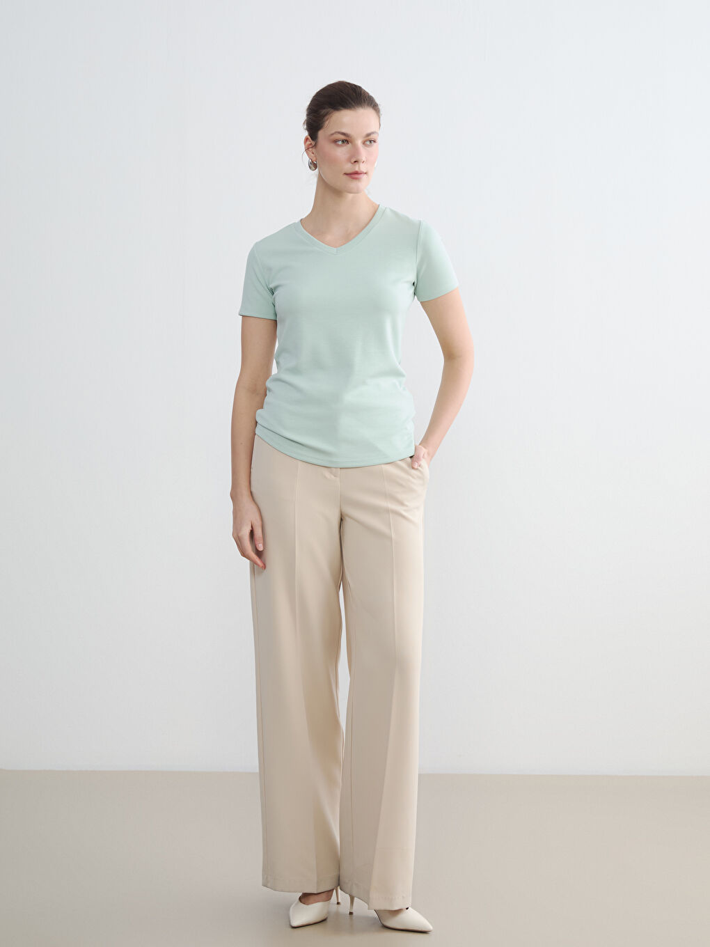 Әйелдер жасыл футболка-1