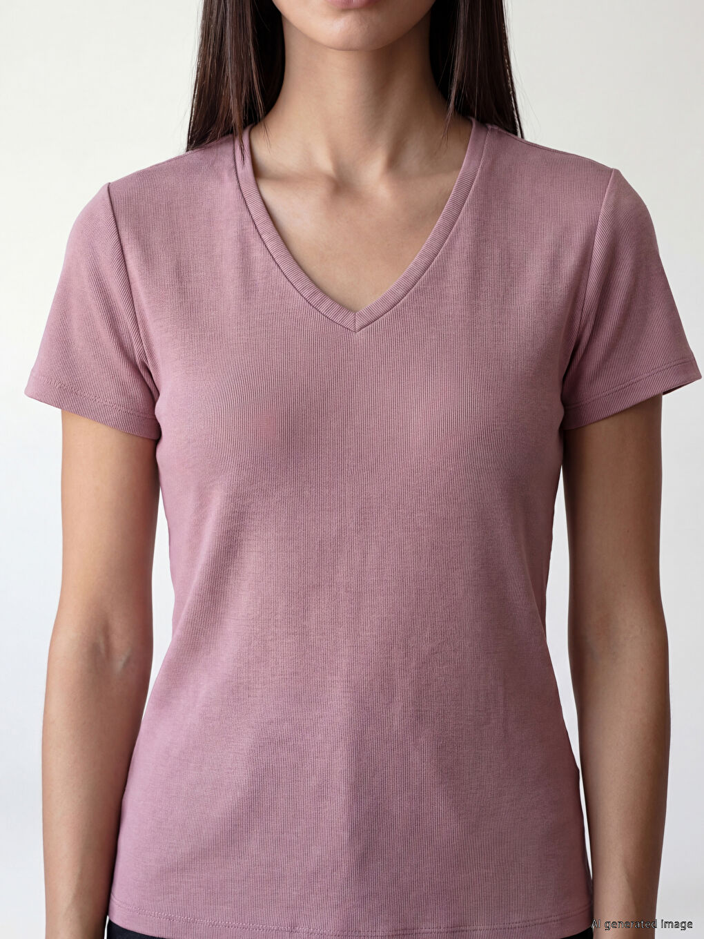 V Neck Soft Touch Women's T-Shirt-2
