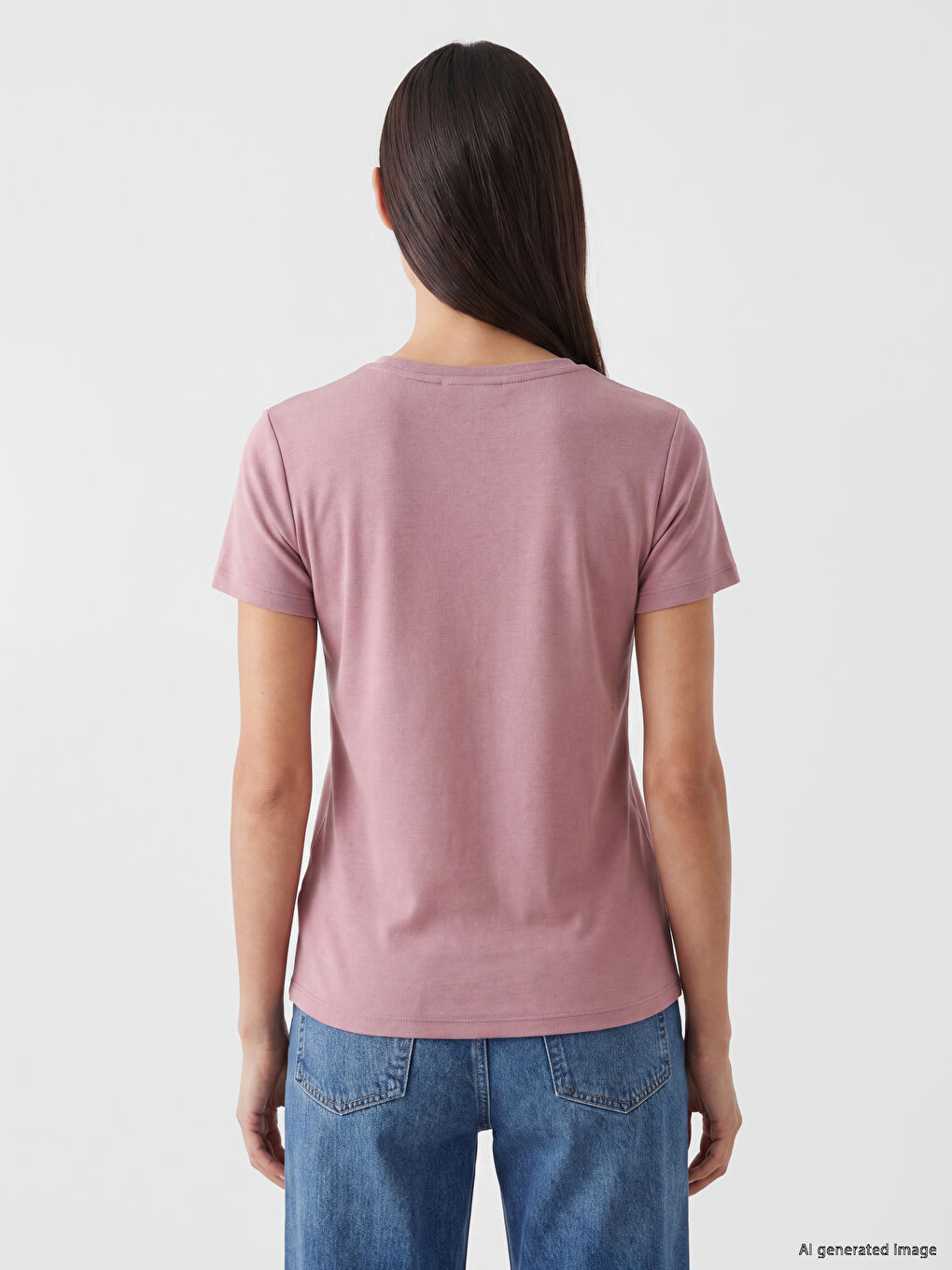 V Neck Soft Touch Women's T-Shirt-3