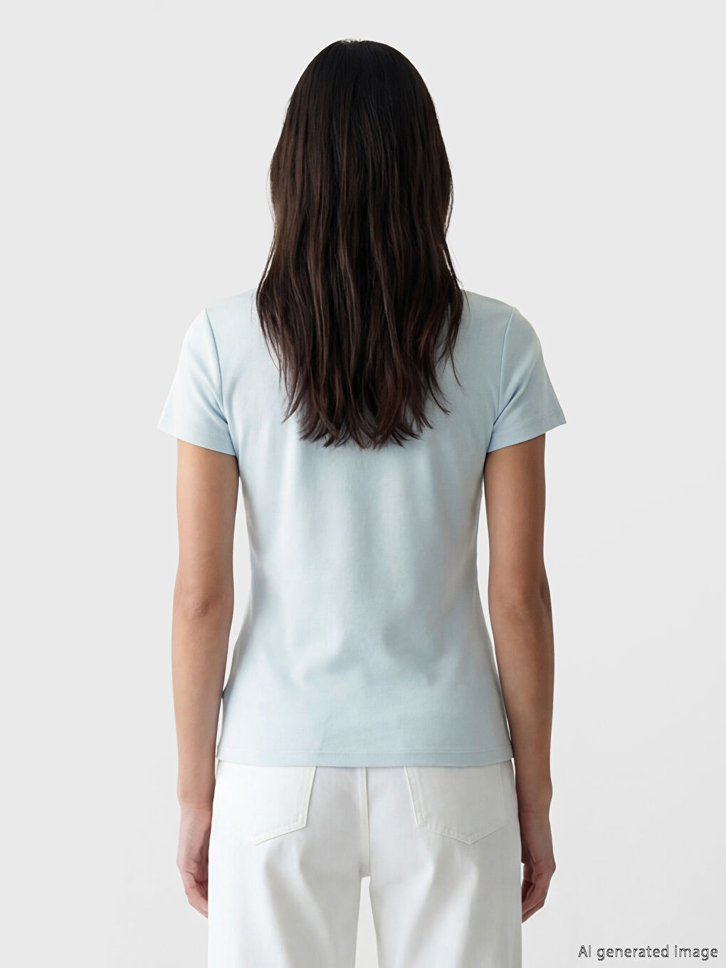 Женщины Голубой Футболка-2