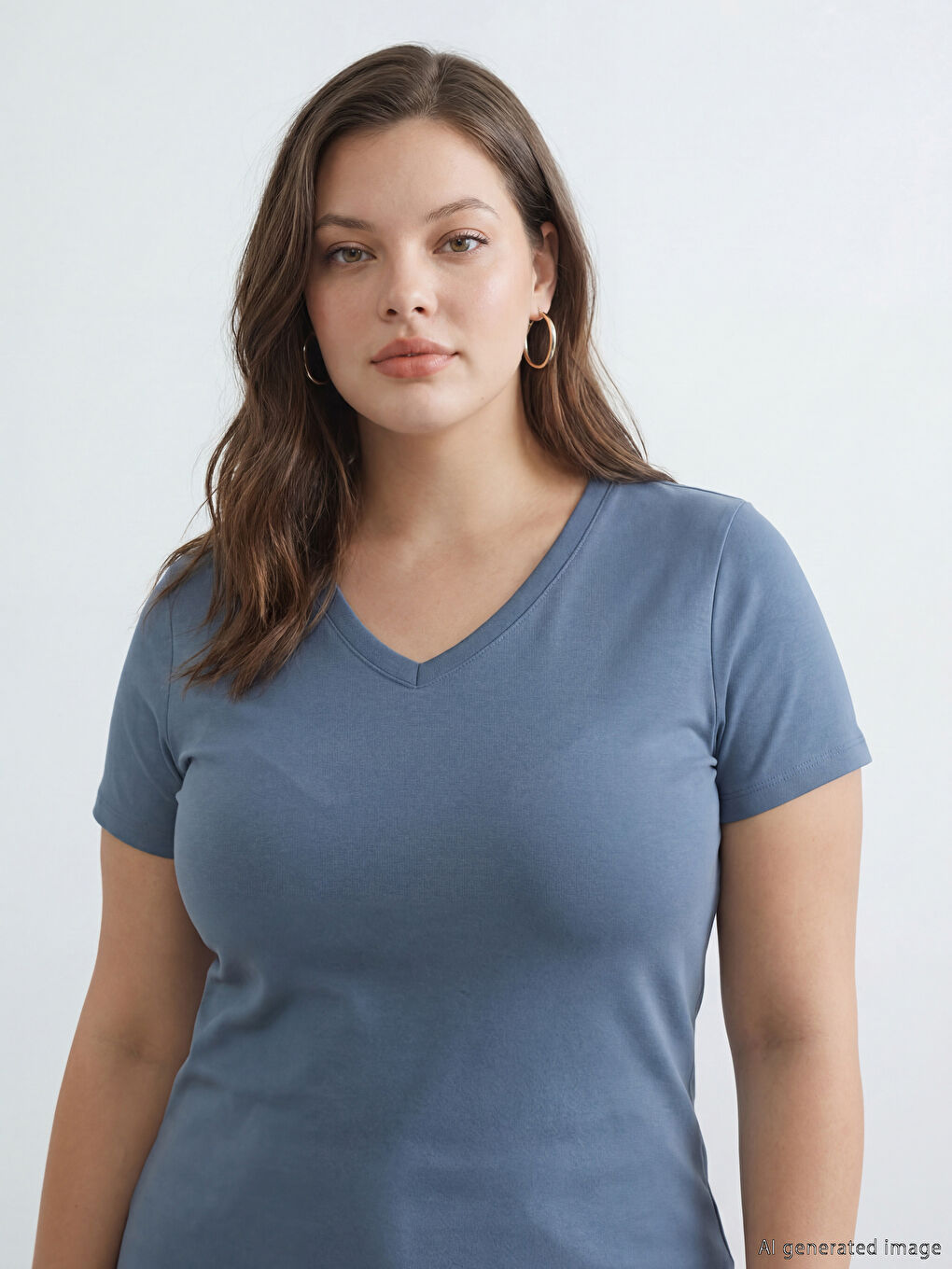 V Neck Soft Touch Women's T-Shirt-1