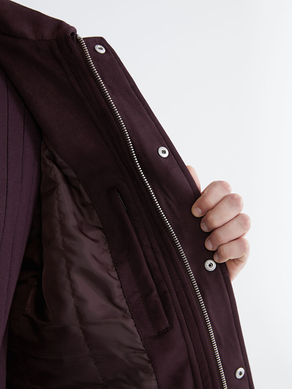 Kahverengi Standart Kalıp Erkek Süet Mont-2