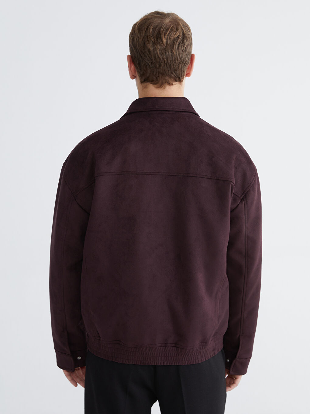 Kahverengi Standart Kalıp Erkek Süet Mont-4