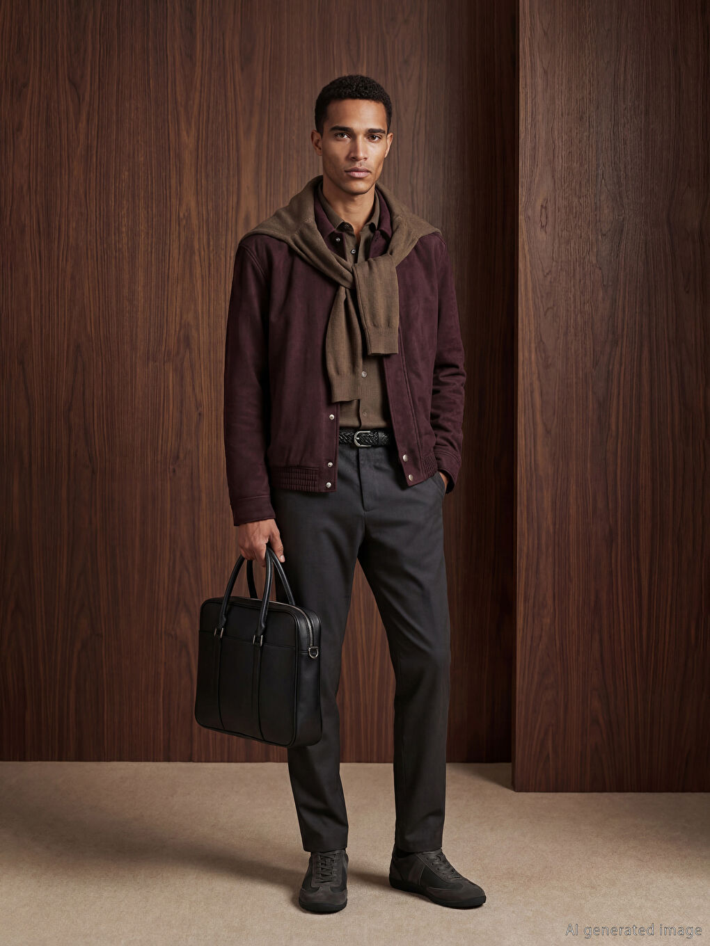 Veste en suède pour homme dans une coupe classique-1