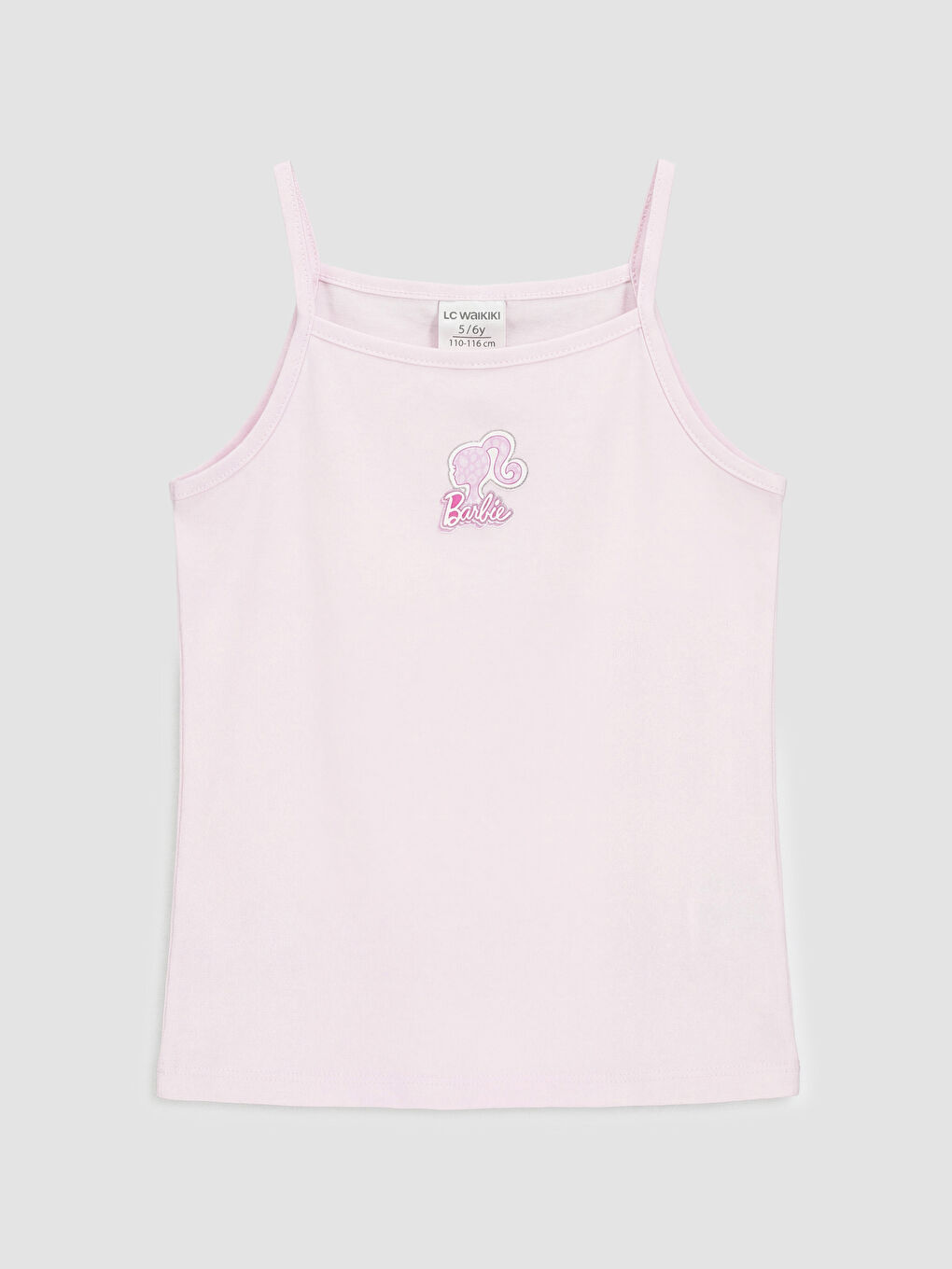 Pembe Barbie Baskılı İp Askılı Kız Çocuk Atlet 2'li-1