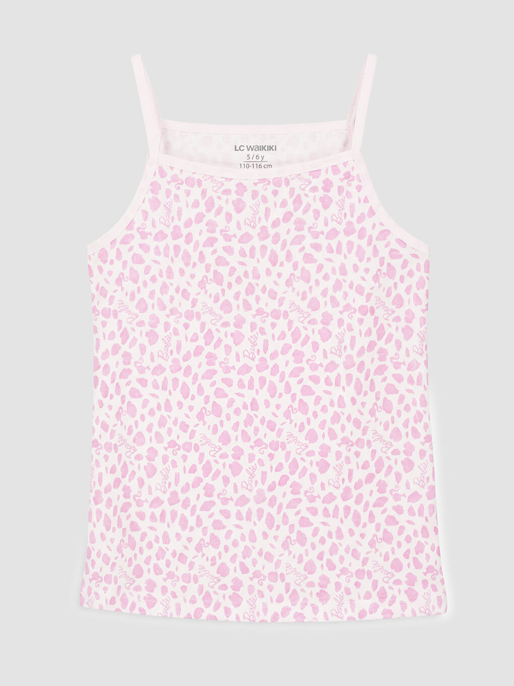 Pembe Barbie Baskılı İp Askılı Kız Çocuk Atlet 2'li-2