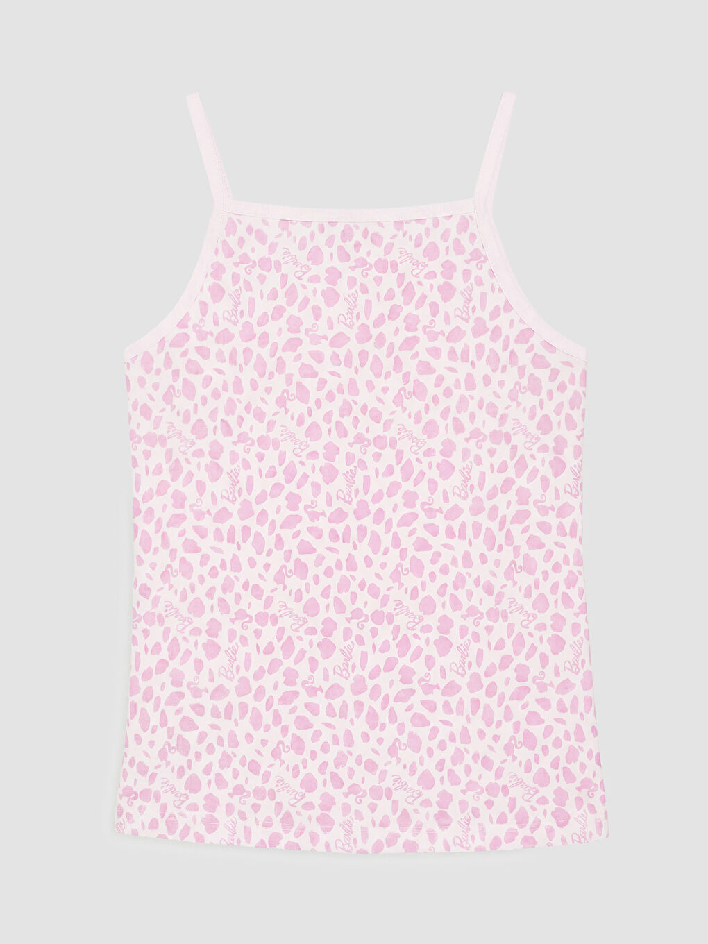 Pembe Barbie Baskılı İp Askılı Kız Çocuk Atlet 2'li-4